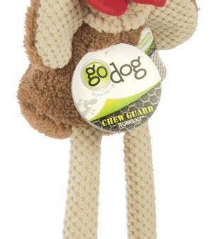 Worldwise GoDog Checkers Skinny Rooster Chew Guard Toy Brown Large For Cheap