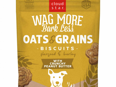 Cloud Star Wag More Bark Less Oats & Grains Crunchy Peanut Butter Dog Treats Online now