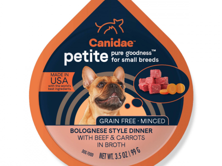 Canidae Grain Free PURE Petite Small Breed Bolognese Style Dinner Minced with Beef and Carrots in Broth Wet Dog Food Online