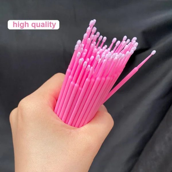 100Pcs Eyelash Cleaning Brush Lash Extension Micro Cotton Swab Fashion