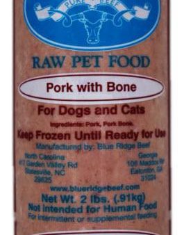 Blue Ridge Beef Frozen Dog & Cat Food Pork with Bone 2# Chubs For Sale