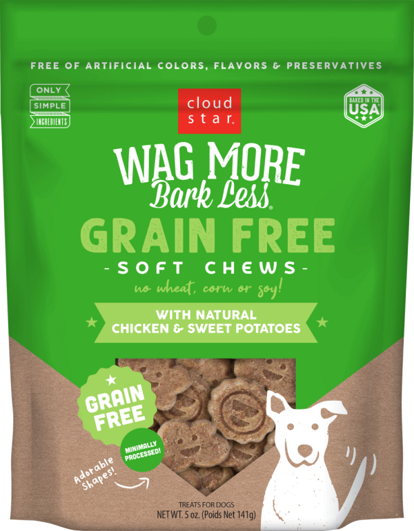 Cloud Star Wag More Bark Less Soft Chews Grain Free Chicken & Sweet Potato Dog Treats Online Sale