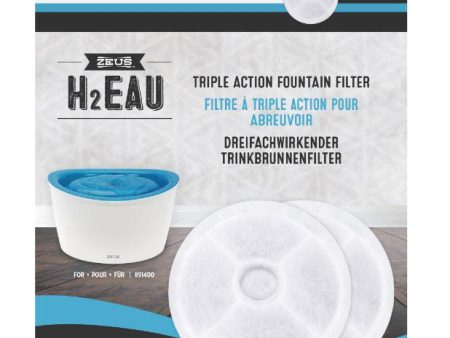 Zeus H2EAU Triple Action Fountain Filters - 2 pack Hot on Sale