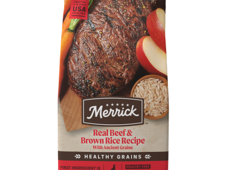 Merrick Healthy Grains Premium Adult Dry Dog Food, Wholesome And Natural Kibble With Beef And Brown Rice For Sale