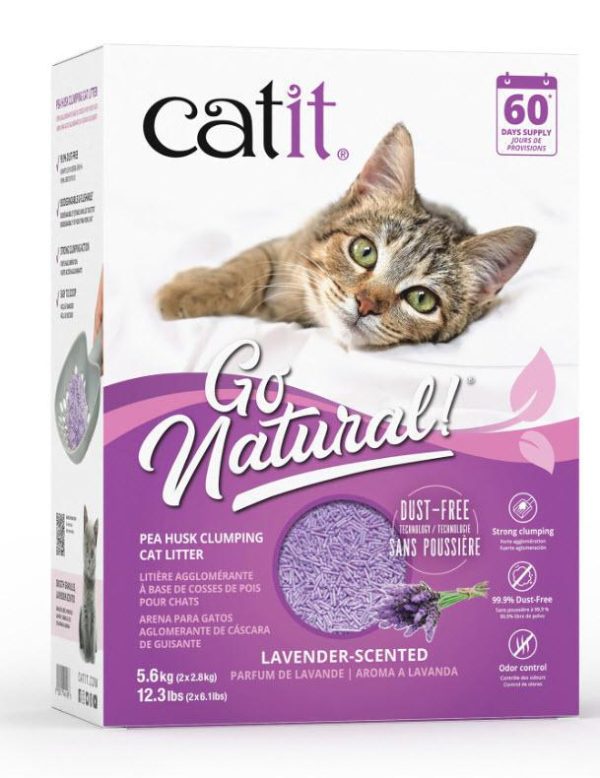 Catit Go Natural! Pea Husk Clumping Cat Litter - Lavender - 14 L box Online Hot Sale