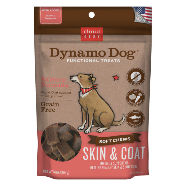 Cloud Star Dynamo Dog Functional Soft Chews Skin and Coat Salmon Dog Treats Online Hot Sale