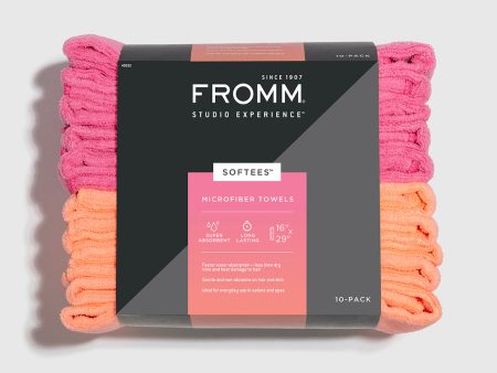 Softees Microfiber Towels - 10 Pack - Orange Pink For Cheap