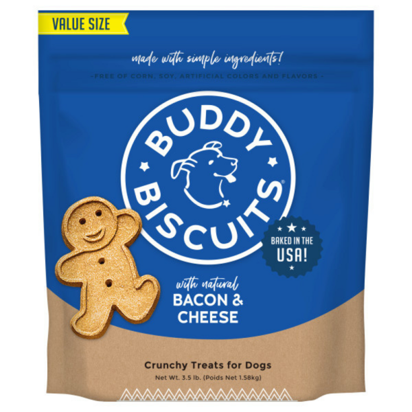 Buddy Biscuits Crunchy Bacon & Cheese Dog Treats Hot on Sale