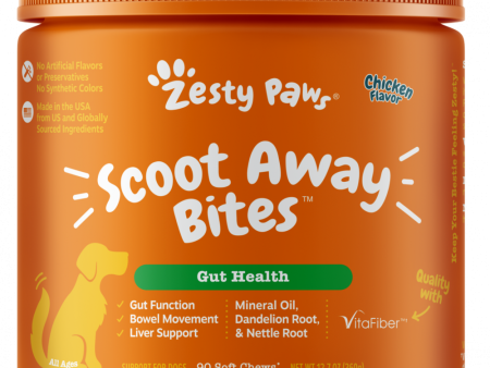 Zesty Paws Anal Gland Health Scoot Away Bites for Digestive & Immune Support Chicken Soft Chews for Dogs Online Hot Sale