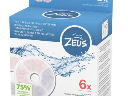 Zeus H2EAU Triple Action Fountain Filters - 6 pack Cheap