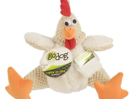 Worldwise GoDog Checkers Fat Rooster Chew Guard Toy White For Sale