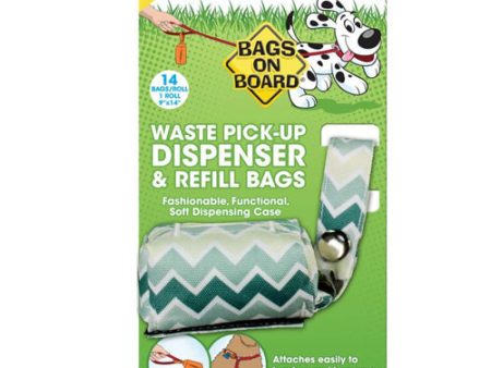 Bags on Board Fashion Waste Pick-up Bag Dispenser Green, 1 Each 14 Bags, 9 In X 14 in by Bags On Board on Sale