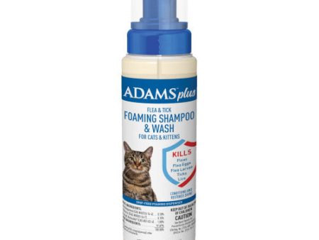 Adams Plus Flea & Tick Foaming Shampoo & Wash for Cats & Kittens 1 Each 10 Oz by Adams Online